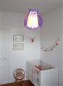 lampe plafonnier suspension pour chambre d'enfant Hibou violet