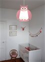 Lampe plafonnier suspension chambre enfant fille HIBOU ROSE