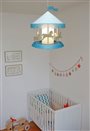 Kid's bedroom ceiling light TURQUOISE BLUE CAROUSEL Lamp
