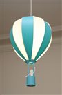 abat jour montgolfière bleu turquoise lustre chambre décoration enfant