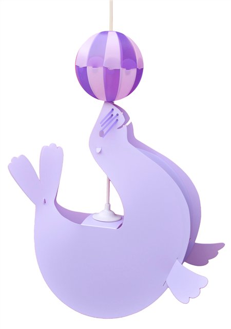 Lampe lustre suspension enfant OTARIE LILAS ballon violet