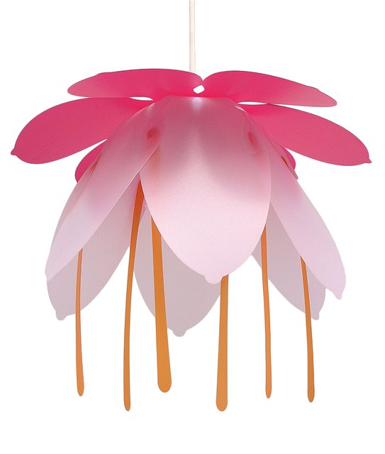 lampe lustre plafonnier suspension Fleur rose et fushia