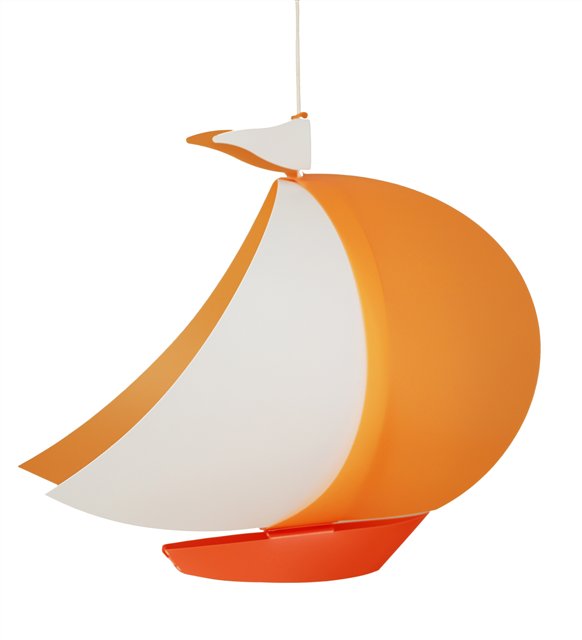 lampe lustre suspension Bateau orange