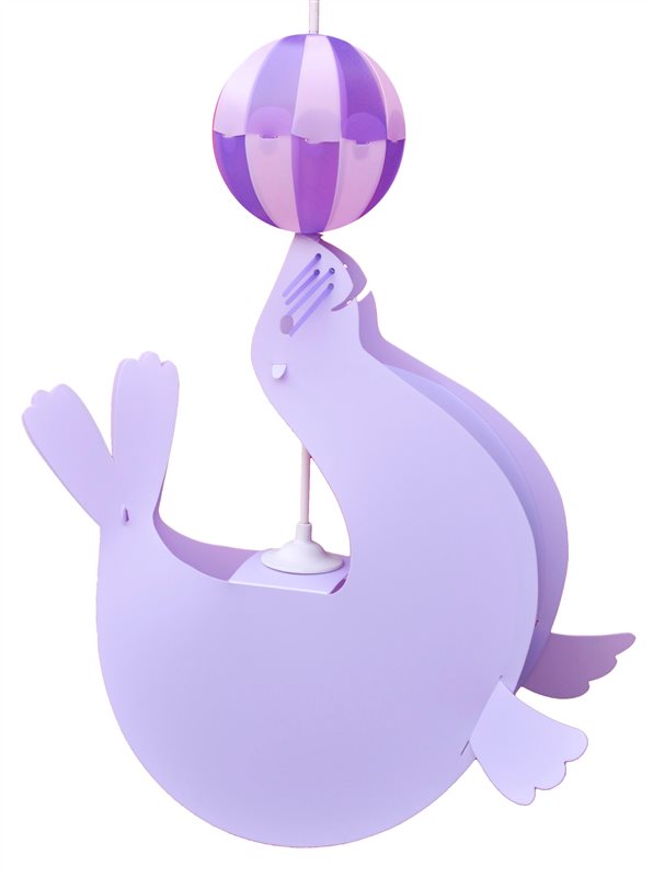 Lampe lustre suspension enfant OTARIE LILAS ballon violet
