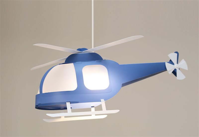 Suspension enfant Lampe hélicoptère bleu - Conforama